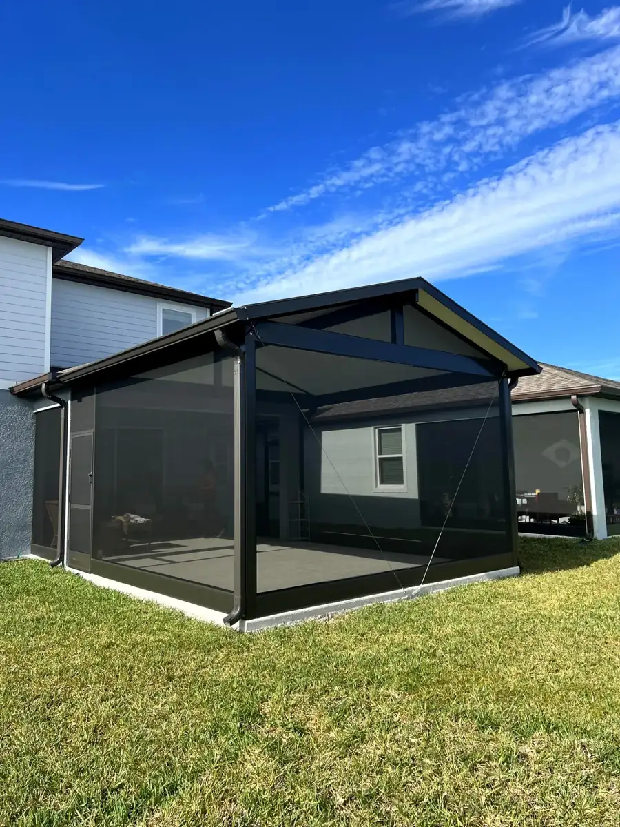 Custom gable screen enclosure by AM Exterior in Land O’Lakes, Florida